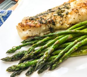 keto cod with garlic and herb butter